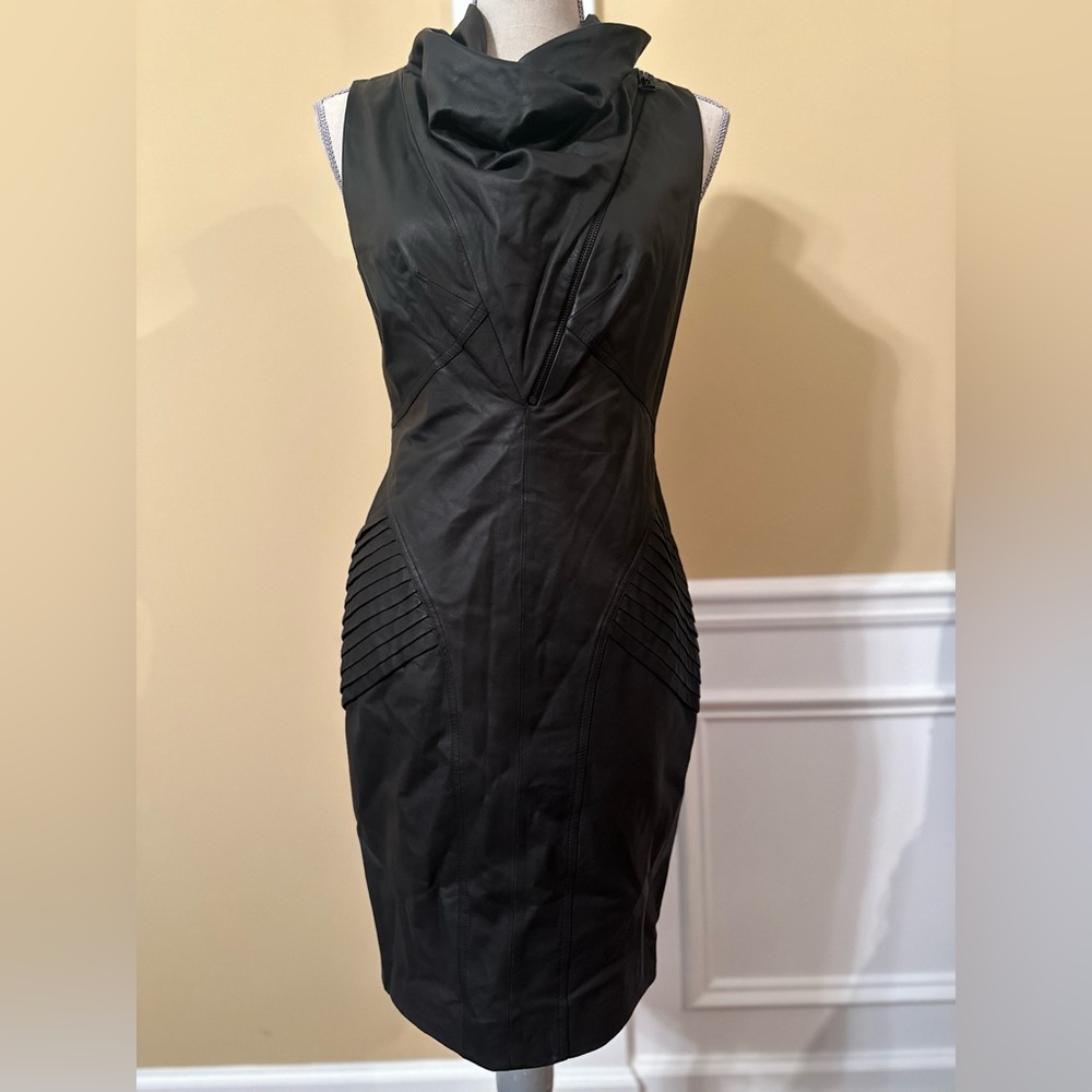 Robert Rodriguez lamb leather cow neck dress size 6
